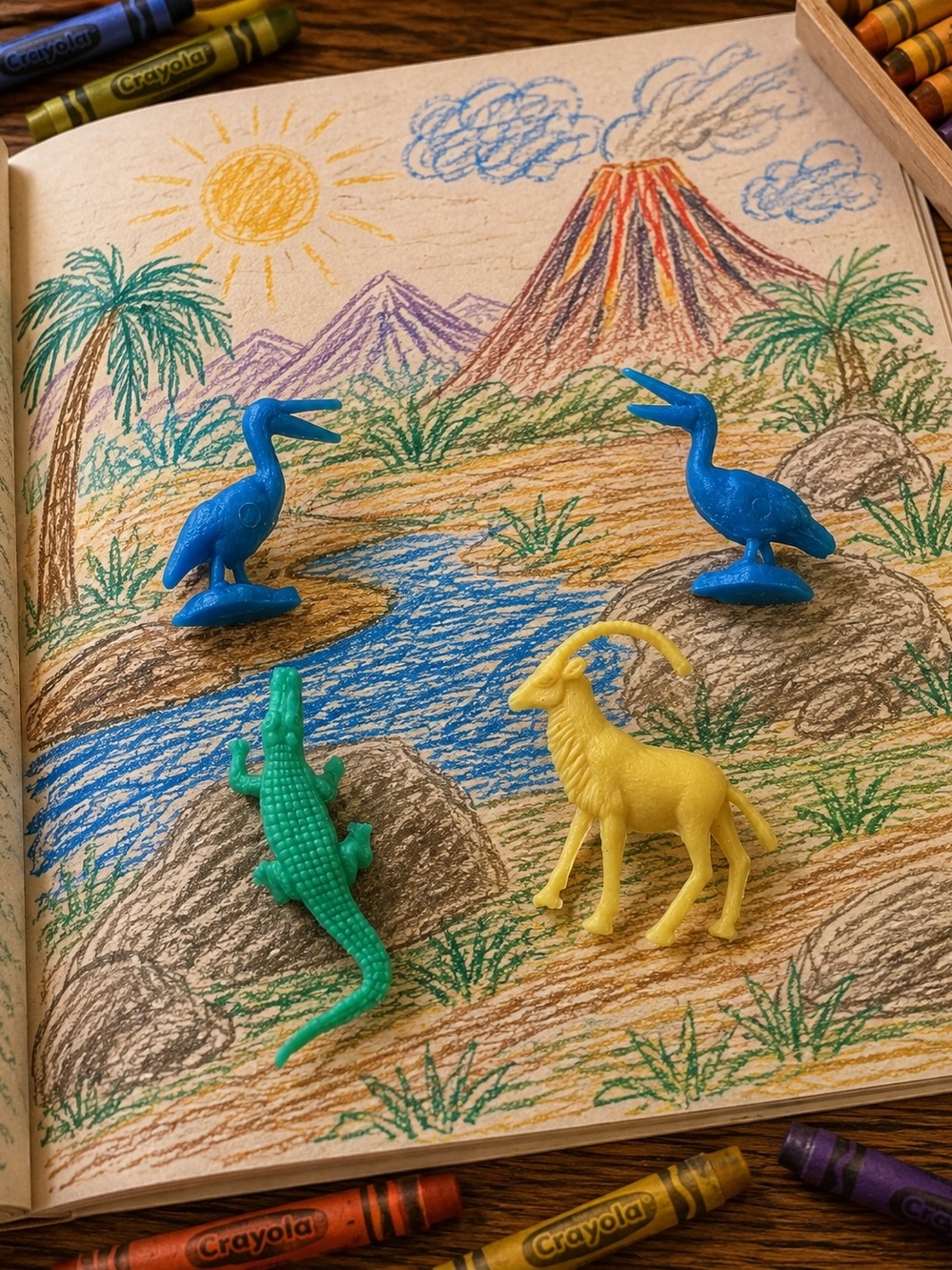 Vintage Playset Toys - Alligator Pelican Figures 4
